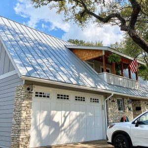 Balcones Roofing & Remodeling24-Gauge 1" Standing-Seam Metal Roof in Galvalume - Austin, Texas