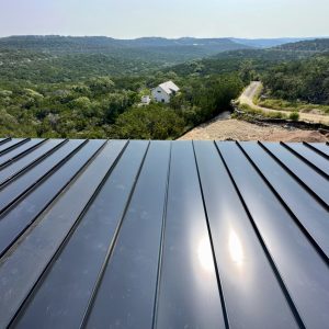 Balcones Roofing & Remodeling24-Gauge 1.5" Standing-Seam Metal Roofing in Berridge Matte Black - Austin, Texas